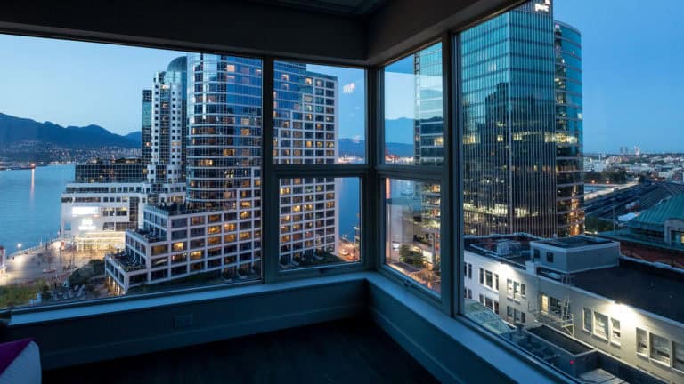 King Harbour View Suite Bedroom At Night