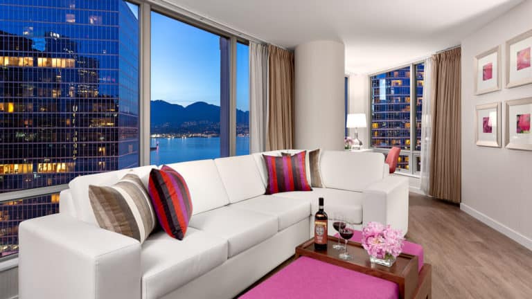 Deluxe King Harbour View Suite at Auberge Vancouver Hotel